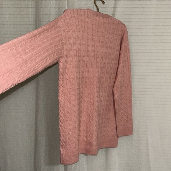 a new day XS-XL Pink Cable Knit Button Front Oversized Tunic Length Cardigan - Picture 9 of 14